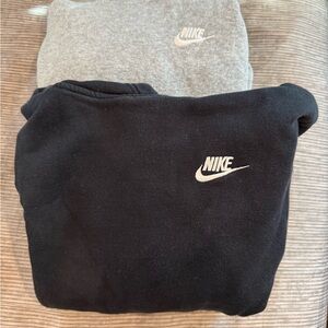 Nike Black and Gray Logo Hooded Sweatshirts